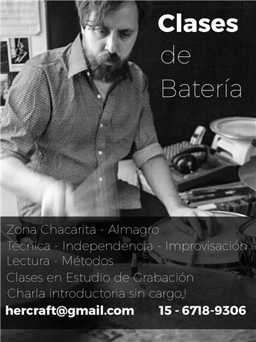 Clases de Bateria en Estudio de Grabación en Palermo